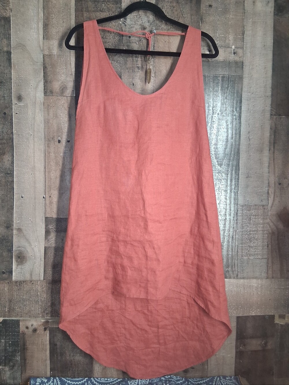 Chintamani Alchemistry Burnt Orange Linen High Low Dress Size Small